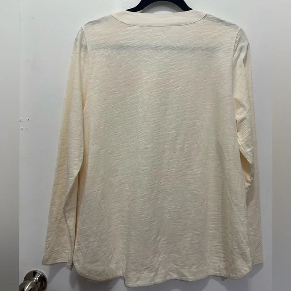 Soft Surroundings Buttoned Down Top Sz M Cream - Picture 2 of 6